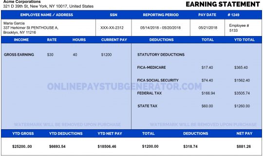 Create a Pay Stub in Bellevue, Nebraska