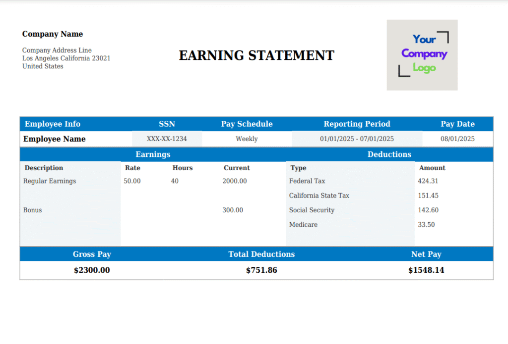 Mississippi pay stub generator