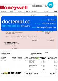 Honeywell Paystub for Employees